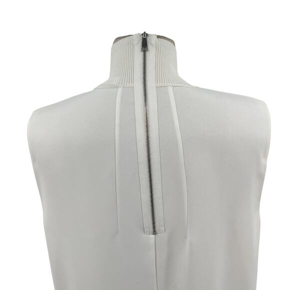 Vince Laser-cut Sleeveless Turtleneck Top Blouse New Buff White Size Large - Picture 8 of 13